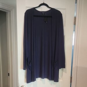 NWT Torrid Sz 3 Navy Soft Peacoat Long Sleeve Cardigan With Pockets